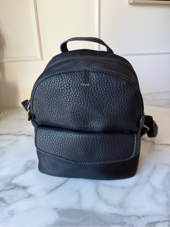 Colab Handbags - Colab Black Pebbled Leather Mini Backpack whimsigoth Grunge Closet staple goth